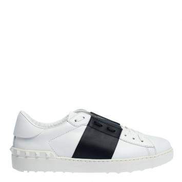 Pre Owned Valentino Two Tone Leather Open Sneakers Size 42.5