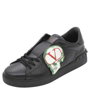 Pre Owned Valentino Black Leather Undercover Jun Takahashi Open Sneakers Size 42