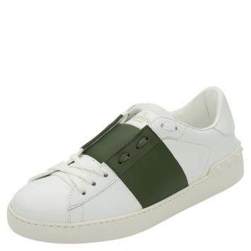 مملوكة مسبقًا Valentino White/Dandy Leather Open Sneakers Size 42