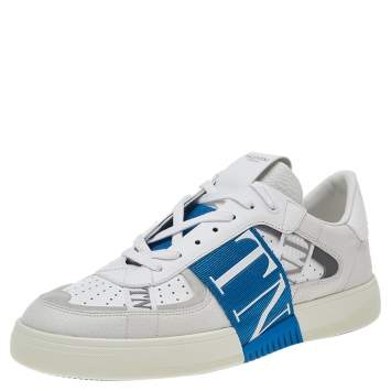 Pre Owned Valentino White Leather VLTN Low Top Sneakers Size 41