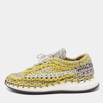 Pre Owned Valentino Tricolor Crochet Low Top Sneakers Size 41