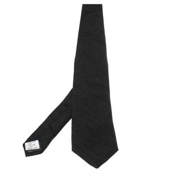 Pre Owned Valentino Charcoal Black Silk Wool Tie