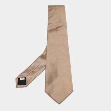 Pre Owned Valentino Light Brown Silk Tie