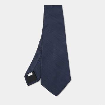Pre Owned Valentino Navy Blue Silk Tie