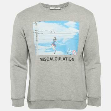 Valentino Grey Musicalculation Print Cotton Print Sweatshirt XS