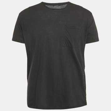 Pre Owned Valentino Black Cotton Knit Rockstud T-Shirt L