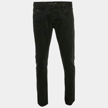 Pre Owned Valentino Black Denim Rockstud Detail Jeans M Waist 32"