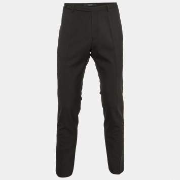 Pre Owned Valentino Black Wool Tailored Trousers M/Waist 33"