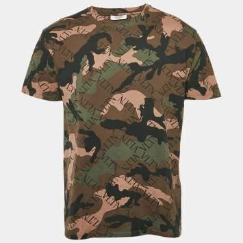 Valentino Black Virtual Runner Print Cotton Crew Neck Half