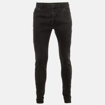 مملوكة مسبقًا Valentino Black Rock Stud Denim Skinny Fit Jeans XL Waist 37" 