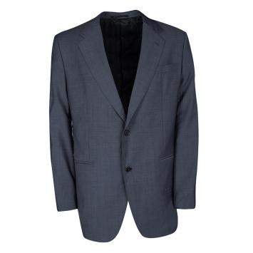 Pre Owned Valentino Grey Wool Tailored Two Button Blazer XXL
