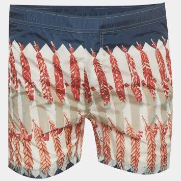 Pre Owned شورت سباحة فالنتينو طباعة ريش متعدد الألوان نيلون زندرا رودس مقاس صغير