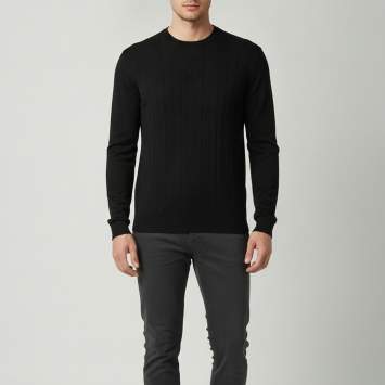 Pre Owned Valentino Black Monogram Jacquard Knit Long Sleeve Sweater XXL 