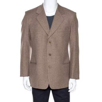 Valentino Brown Wool Three Buttoned Blazer XXL