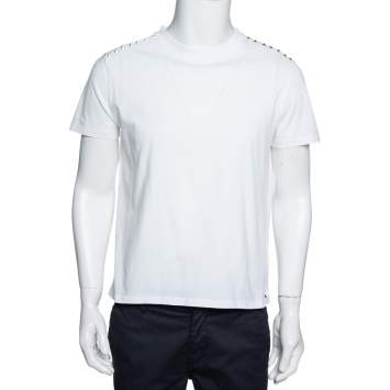 Pre Owned Valentino White Cotton Jersey Rockstud Untitled T-Shirt S