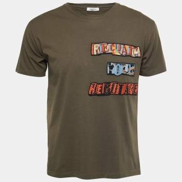 Pre Owned Valentino Green Reclaim Your Heritage Cotton Crew Neck T-Shirt S