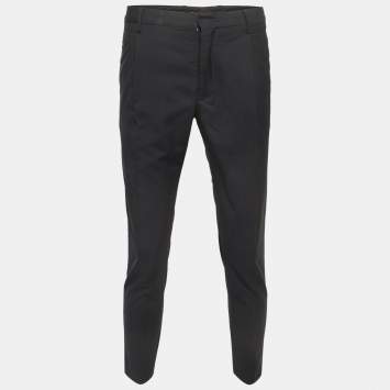 Pre Owned Valentino Navy Blue Wool Tailored Trousers M