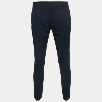 Pre Owned Valentino Navy Blue Wool Tailored Trousers S