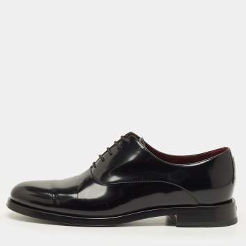 مملوكة مسبقًا Valentino Size 44 Black Leather Lace Up Derby