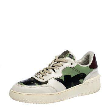 مملوكة مسبقًا Valentino Multicolor Camouflage Canvas and Leather Rockrunner Sneakers Size 41