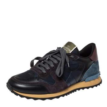 Pre Owned Valentino Multicolor Camo Butterfly Printed Rockrunner Sneakers Size 39