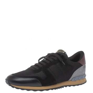 مملوكة مسبقًا Valentino Multicolor Mesh and Leather Rockrunner Sneakers Size 43