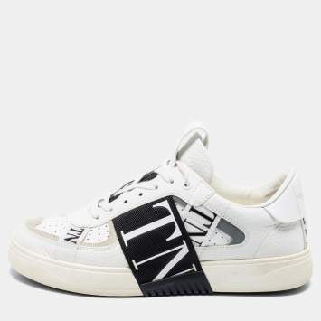 مملوكة مسبقًا Valentino White/Black Leather And Suede VL7N Sneakers Size 40