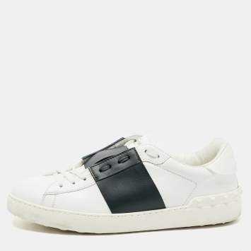 Pre Owned Valentino White Leather Calfskin Open Sneakers Size 42