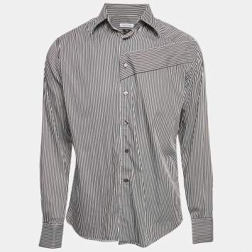 Versace Collection Black Striped Cotton City Shirt L