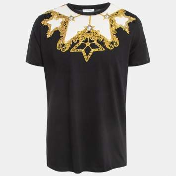 Pre Owned Versace Collection Black Printed Cotton T-Shirt XL