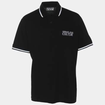 Versace Jeans Couture Black Jersey Front Pocket Polo T-Shirt XXL