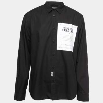 Pre Owned Versace Jeans Couture Monochrome Cotton Printed Button Front Shirt XL