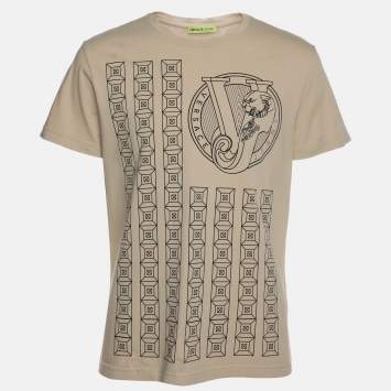 Pre Owned Versace Jeans Beige Cotton T-Shirt M