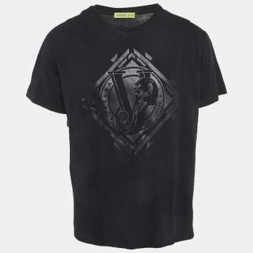 Pre Owned Versace Jeans Black Jersey Crewneck T-Shirt XL
