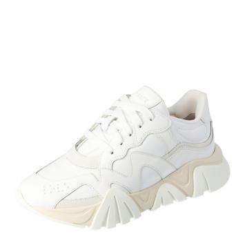 Pre Owned Versace White Leather Squalo Platform Sneakers Size  40