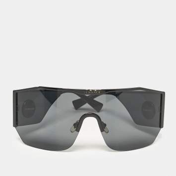Pre Owned Versace Black MOD. 2220 Medusa Shield Sunglasses