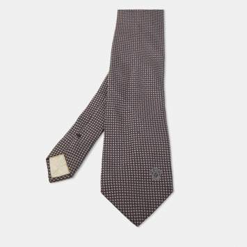 Pre Owned Versace Navy Blue Patterned Silk Jacquard Tie