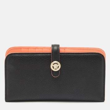 Versace Black Leather Medusa Long Wallet