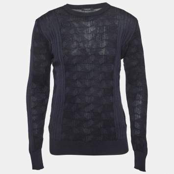 Pre Owned سويتر فيرساتشي كحلي نيفي تريكو مقاس ميديوم