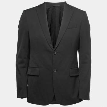 Pre Owned Versace Black Wool Blend Single Breasted Blazer S