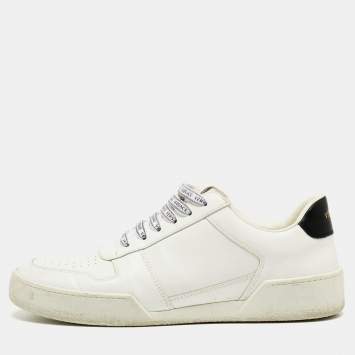 Pre Owned Versace White Leather Ilus Sneakers Size 42