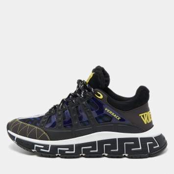 Pre Owned Versace Multicolor Leather and PVC Low Top Sneakers Size 45