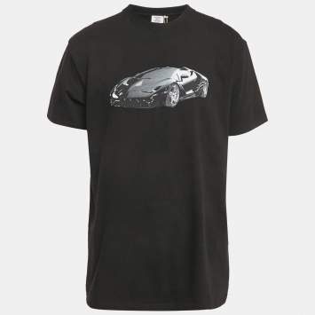 Pre Owned Vetements Black Super Car Print Cotton Crew Neck Oversized T-Shirt S
