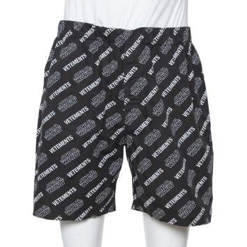 Pre Owned Vetements X Star Wars Black Logo Print Cotton Shorts M