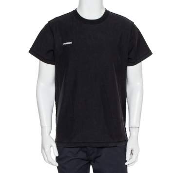 Pre Owned Vetements Black Cotton Inside Out Crewneck T-Shirt M