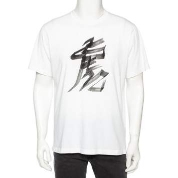 Pre Owned Vetements Horoscope White Cotton Printed Dragon Zodiac T-Shirt M