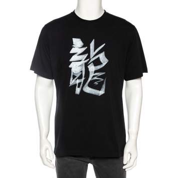 Pre Owned Vetements Horoscope Black Cotton Printed Dragon Zodiac T-Shirt M