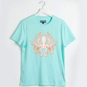 Pre Owned Vilebrequin Blue Tao Octopus Lagon T-shirt L (Available for UAE Customers Only)