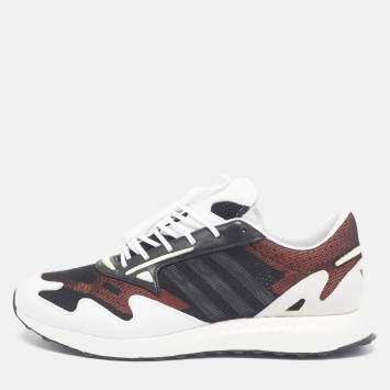 Pre Owned Y-3 x Adidas Multicolor Mesh and Leather Rhisu Run Sneakers Size 45 1/3