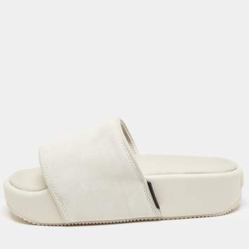 Y-3 Grey Suede Flat Slides Size 42